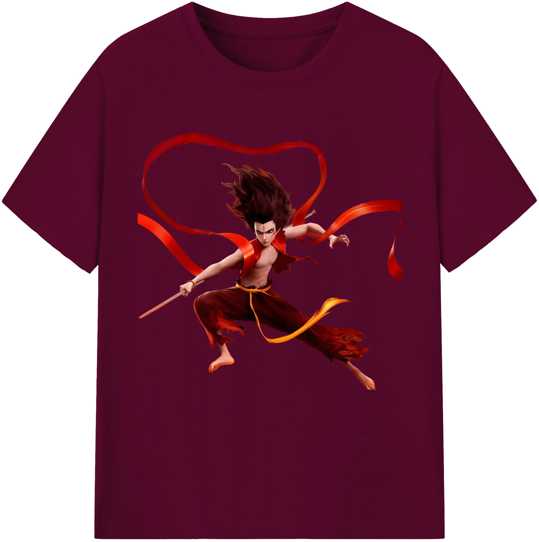 （画像用） Ne Zha 2 ナタ 魔童の大暴れ レディースカジュアルプリントTシャツ（綿100％）